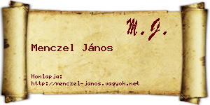 Menczel János névjegykártya