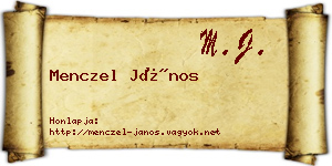 Menczel János névjegykártya