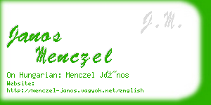 janos menczel business card